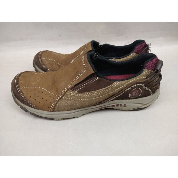 Merrell Women’s Size 7 Kamori Loafers Dark Earth Suede Leather Slip-on Shoes - Picture 3 of 9